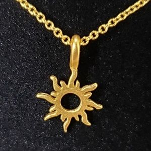 14K Gold Plated over Silver Good Vibes Sun Necklac